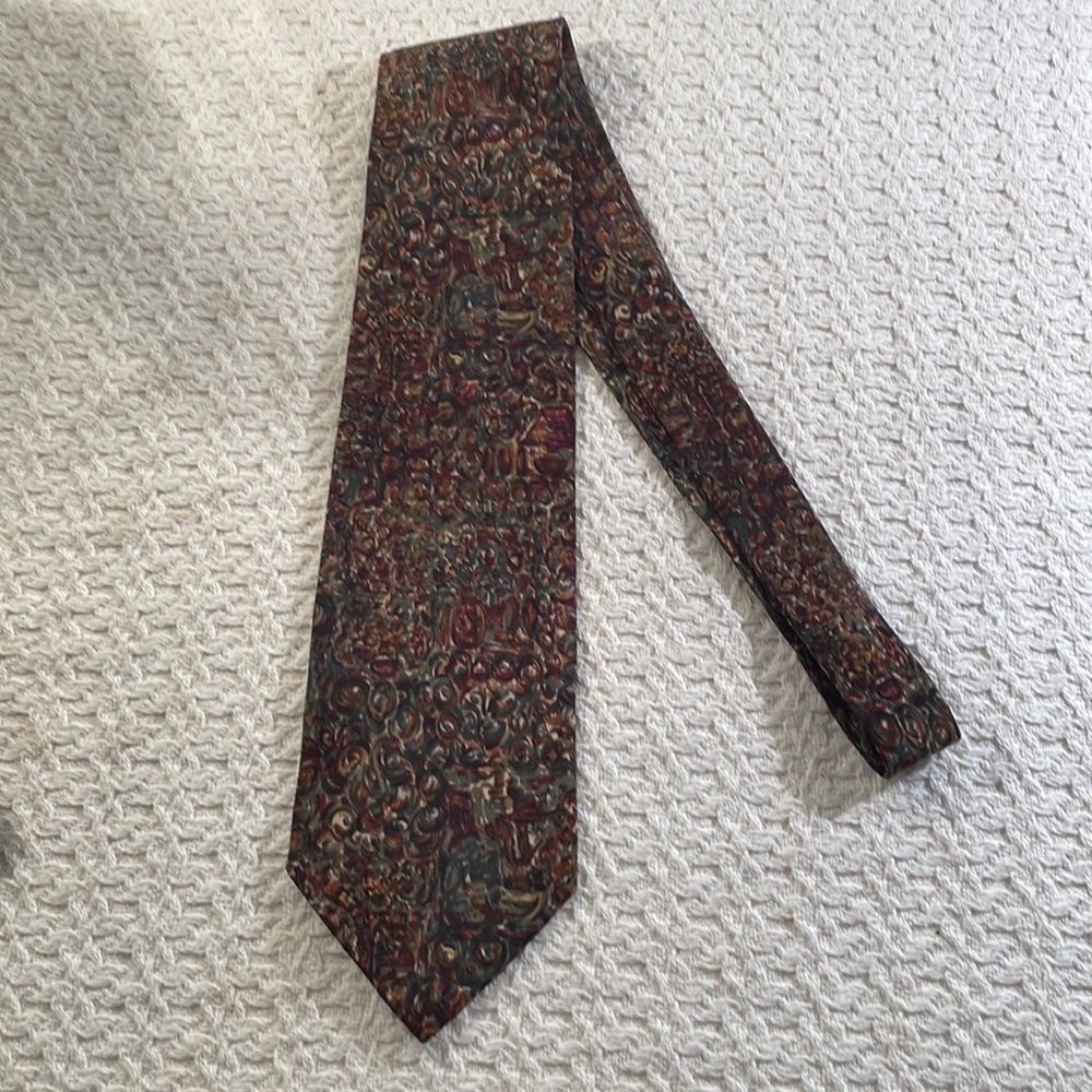 VALENTINO CRAVATTE Men's Luxury Swirly Tie Made in Italy - Picture 9 of 11